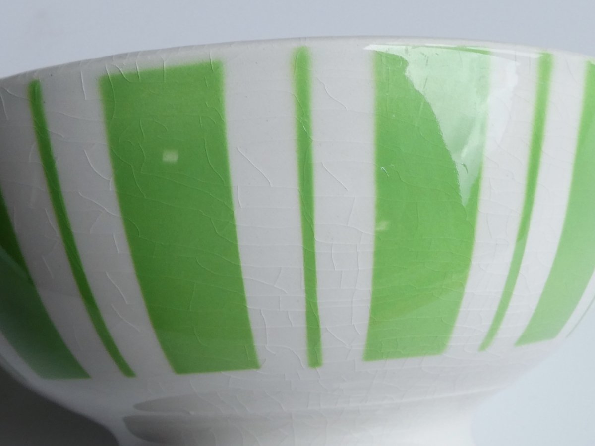 画像8: バドンヴィレー カフェオレボウル しましま ライム (8)