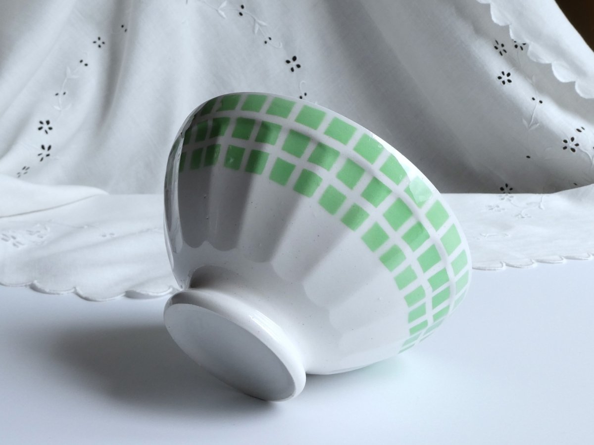 画像1: フランス ヴィンテージ カフェオレボウル モザイクタイル (1)