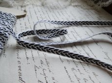 画像2: フランス アンティーク 台紙付き トリム コード ブラック (2)