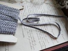 画像1: フランス アンティーク 台紙付き トリム コード ブラック (1)