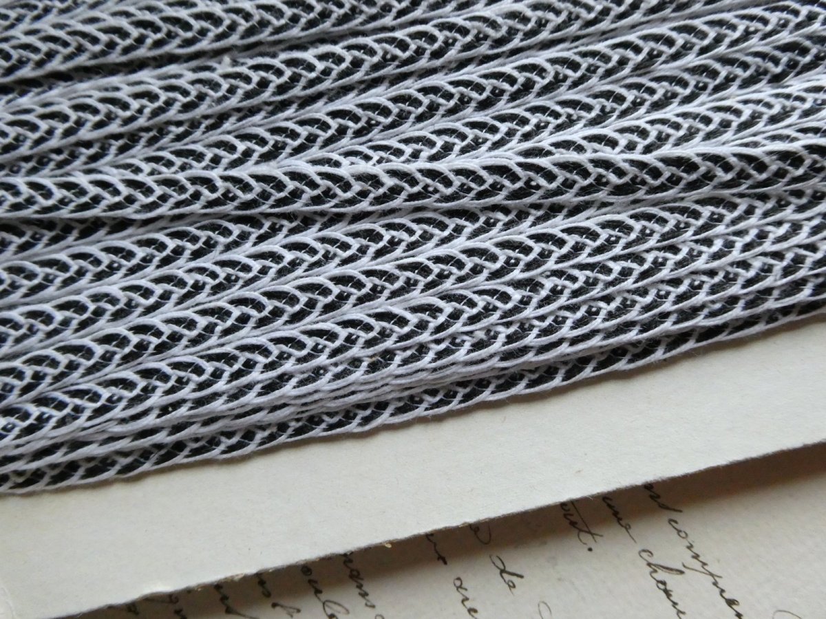 画像6: フランス アンティーク 台紙付き トリム コード ブラック (6)