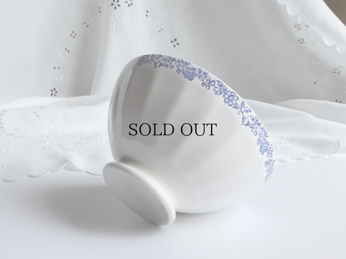 画像1: フランス ヴィンテージ カフェオレボウル お花のガーランド (1)