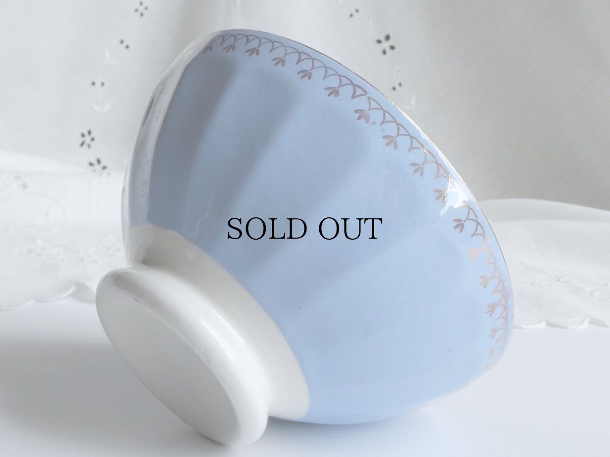 画像4: フランス ヴィンテージ カフェオレボウル パステルブルー (4)
