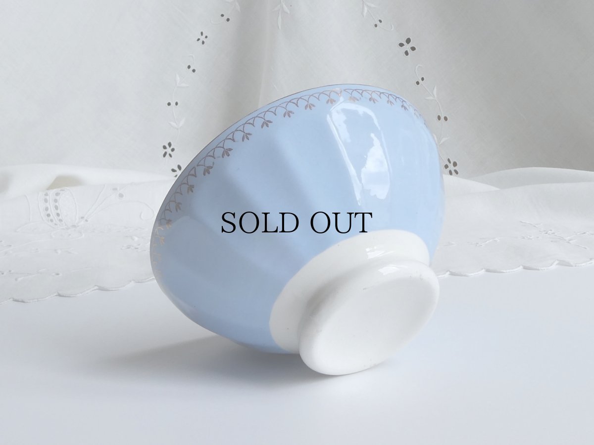 画像1: フランス ヴィンテージ カフェオレボウル パステルブルー (1)