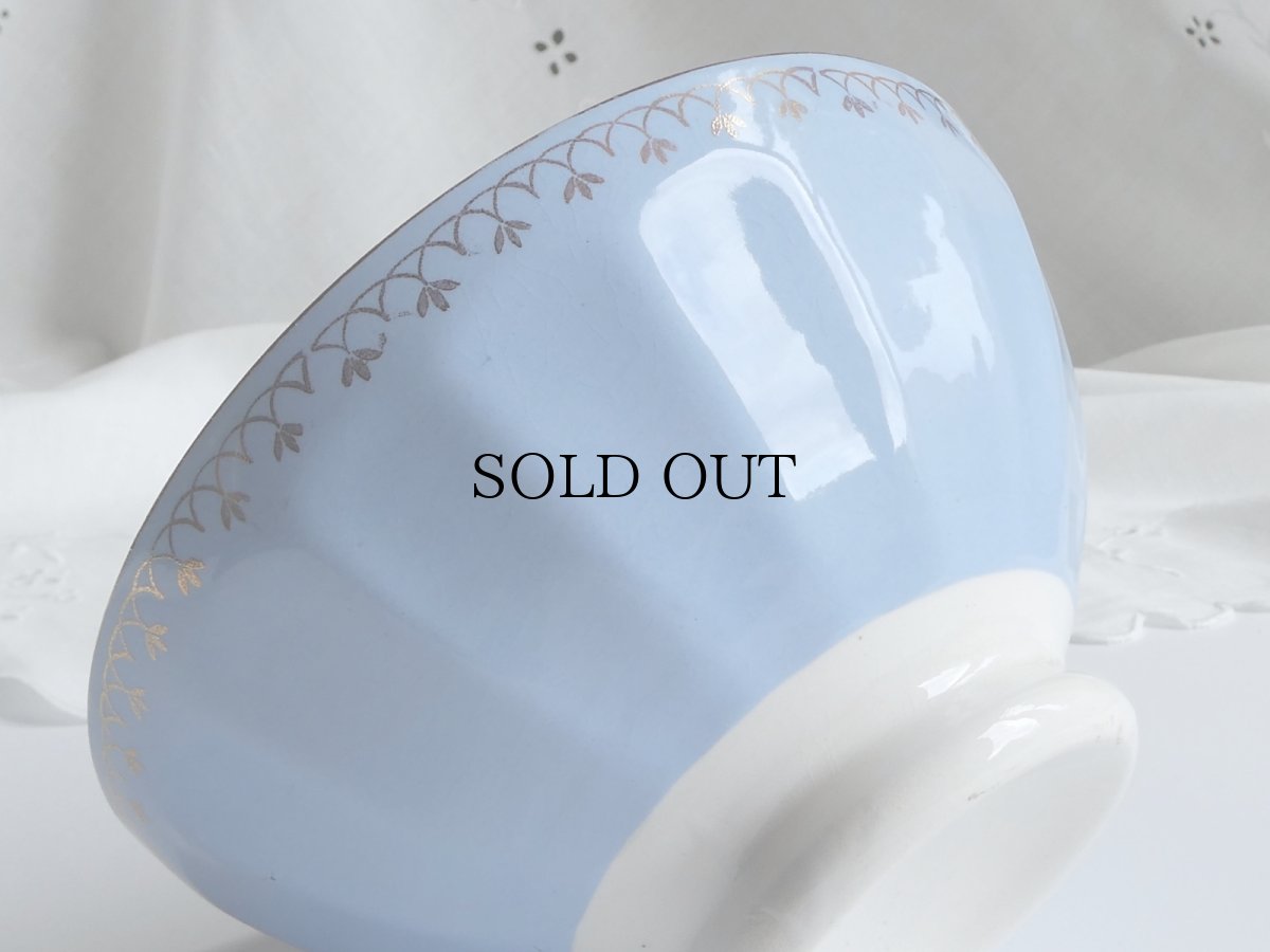 画像14: フランス ヴィンテージ カフェオレボウル パステルブルー (14)