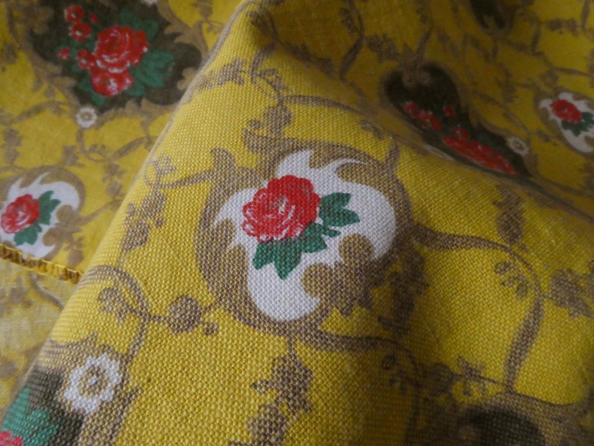 画像3: フランス ヴィンテージ ファブリック ローズメダイヨン  (3)