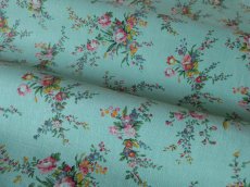 画像12: フランス ヴィンテージ ファブリック ROMANEX 小花のブーケ ミントグリーン (12)