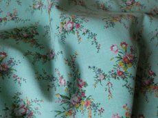 画像3: フランス ヴィンテージ ファブリック ROMANEX 小花のブーケ ミントグリーン (3)