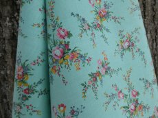 画像15: フランス ヴィンテージ ファブリック ROMANEX 小花のブーケ ミントグリーン (15)