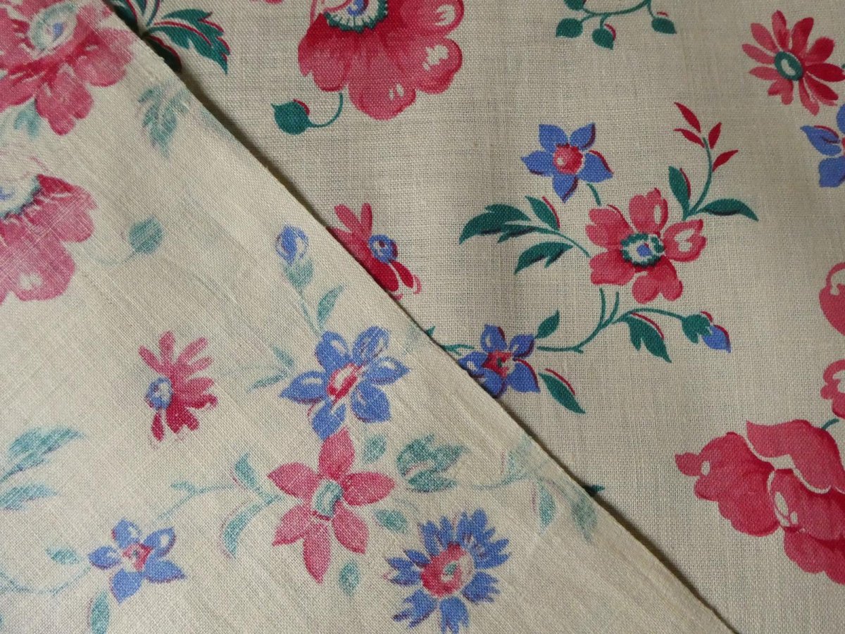 画像7: フランス ヴィンテージ ファブリック アネモネ (7)