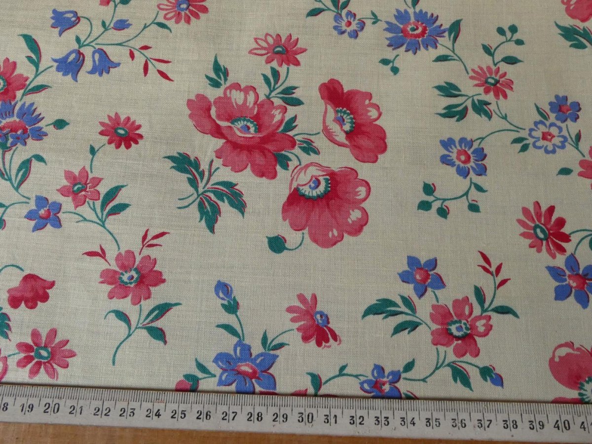 画像8: フランス ヴィンテージ ファブリック アネモネ (8)