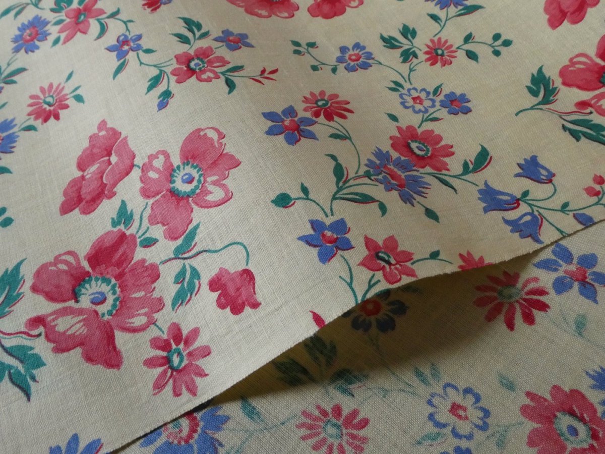 画像6: フランス ヴィンテージ ファブリック アネモネ (6)