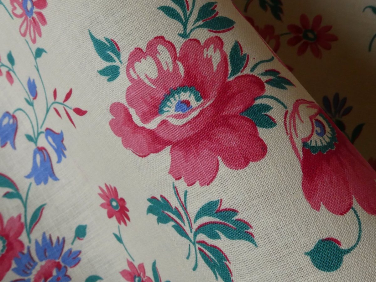 画像3: フランス ヴィンテージ ファブリック アネモネ (3)