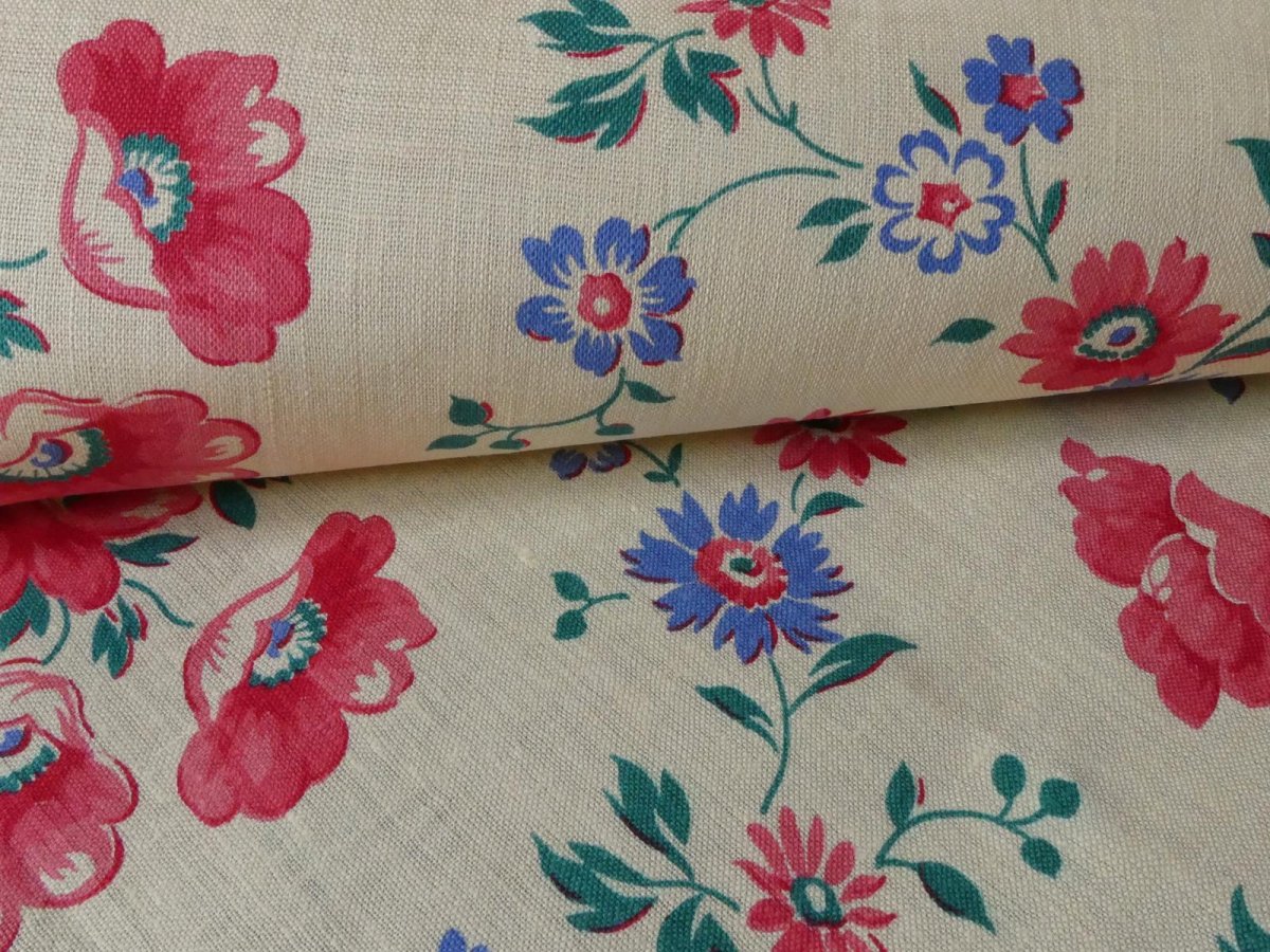 画像4: フランス ヴィンテージ ファブリック アネモネ (4)