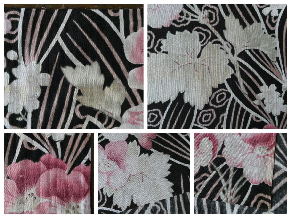 画像9: フランス アンティーク ファブリック ナポレオンIII  サクラソウ A (9)