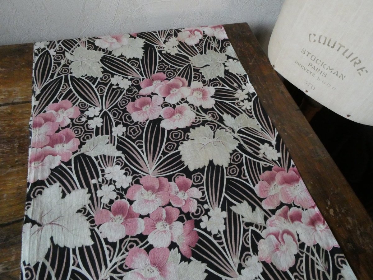 画像10: フランス アンティーク ファブリック ナポレオンIII  サクラソウ A (10)