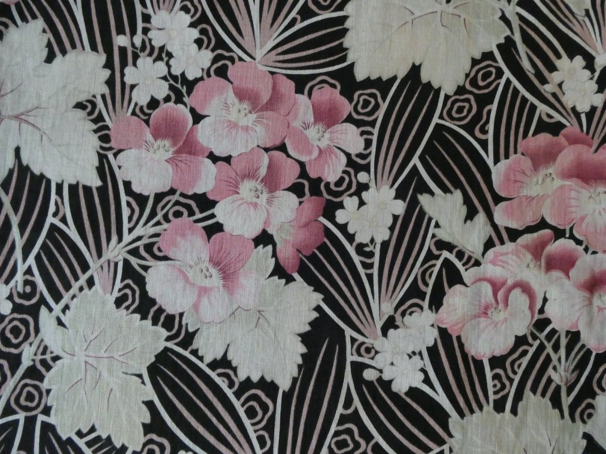 画像4: フランス アンティーク ファブリック ナポレオンIII  サクラソウ B (4)