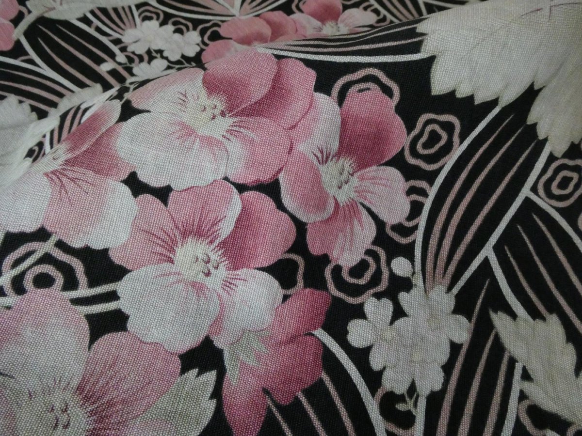 画像12: フランス アンティーク ファブリック ナポレオンIII  サクラソウ B (12)