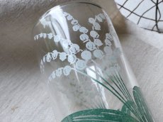 画像1: フランスアンティーク すずらんと小花のグラス　 (1)