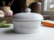 画像16: フランス ヴィンテージ '' PRESIDENT '' バターケース (16)