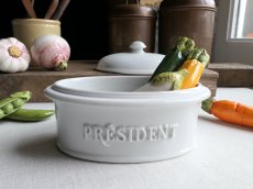 画像1: フランス ヴィンテージ '' PRESIDENT '' バターケース (1)