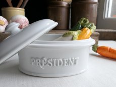 画像2: フランス ヴィンテージ '' PRESIDENT '' バターケース (2)