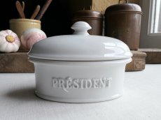 画像6: フランス ヴィンテージ '' PRESIDENT '' バターケース (6)