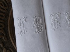 画像14: フランス アンティーク ダマスク織り セルヴィエット モノグラム FB　(在庫4→3) (14)
