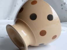 画像17: フランス アンティーク カフェオレボウル 水玉もよう モカ (17)