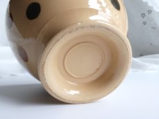 画像8: フランス アンティーク カフェオレボウル 水玉もよう モカ (8)