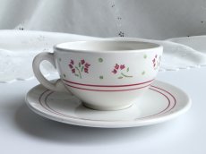 画像2: リュネヴィル カップ＆ソーサー 小花のステンシル 2客セット (2)