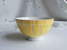 画像1: ディゴワン カフェオレボウル しましま イエロー A (1)