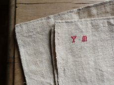 画像11: フランス製 アンティークリネン 手織りのシャンブル トーション YM (11)