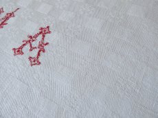 画像8: フランス アンティーク ダマスク織り セルヴィエット イニシャル AM ２枚セット　 (8)