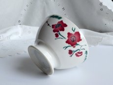 画像1: バドンヴィレー カフェオレボウル 若草と赤いお花 (1)