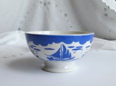 画像1: バドンヴィレー カフェオレボウル ヨット柄 (1)