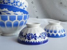 画像13: フランス ヴィンテージ カフェオレボウル ブルーローズ  (13)