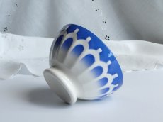 画像3: カフェオレボウル うろこ柄 ブルー プチ (3)