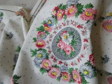 画像12: フランス ヴィンテージ ファブリック PAUL DUMAS お花のメダイヨン (12)