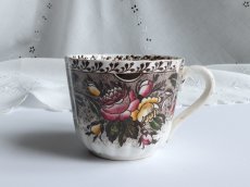 画像2: フランス アンティーク 芍薬とローズのカップ (2)