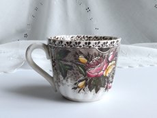 画像5: フランス アンティーク 芍薬とローズのカップ (5)