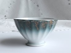 画像3: フランス アンティーク カフェオレボウル 金彩 ブルーグリーン グラデーション  (3)