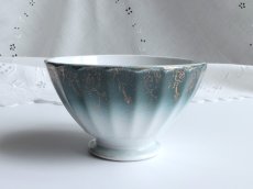 画像4: フランス アンティーク カフェオレボウル 金彩 ブルーグリーン グラデーション  (4)