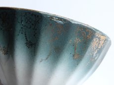 画像12: フランス アンティーク カフェオレボウル 金彩 ブルーグリーン グラデーション  (12)
