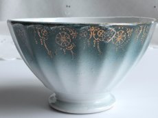 画像9: フランス アンティーク カフェオレボウル 金彩 ブルーグリーン グラデーション  (9)
