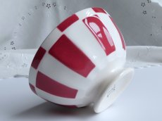 画像2: ディゴワン & サルグミンヌ カフェオレボウル ダミエ柄 ワインレッド (2)