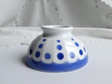 画像1: サンタマン カフェオレボウル 水玉スカラップ  (1)