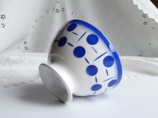 画像17: バドンヴィレー カフェオレボウル 水玉グラデーション ブルー (17)