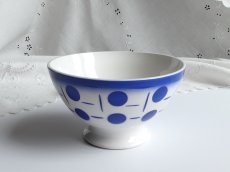 画像2: バドンヴィレー カフェオレボウル 水玉グラデーション ブルー (2)