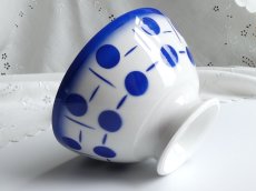 画像5: バドンヴィレー カフェオレボウル 水玉グラデーション ブルー (5)